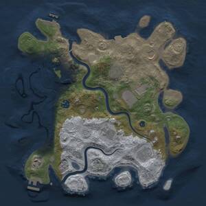 Thumbnail Rust Map: Procedural Map, Size: 3500, Seed: 782342337, 15 Monuments