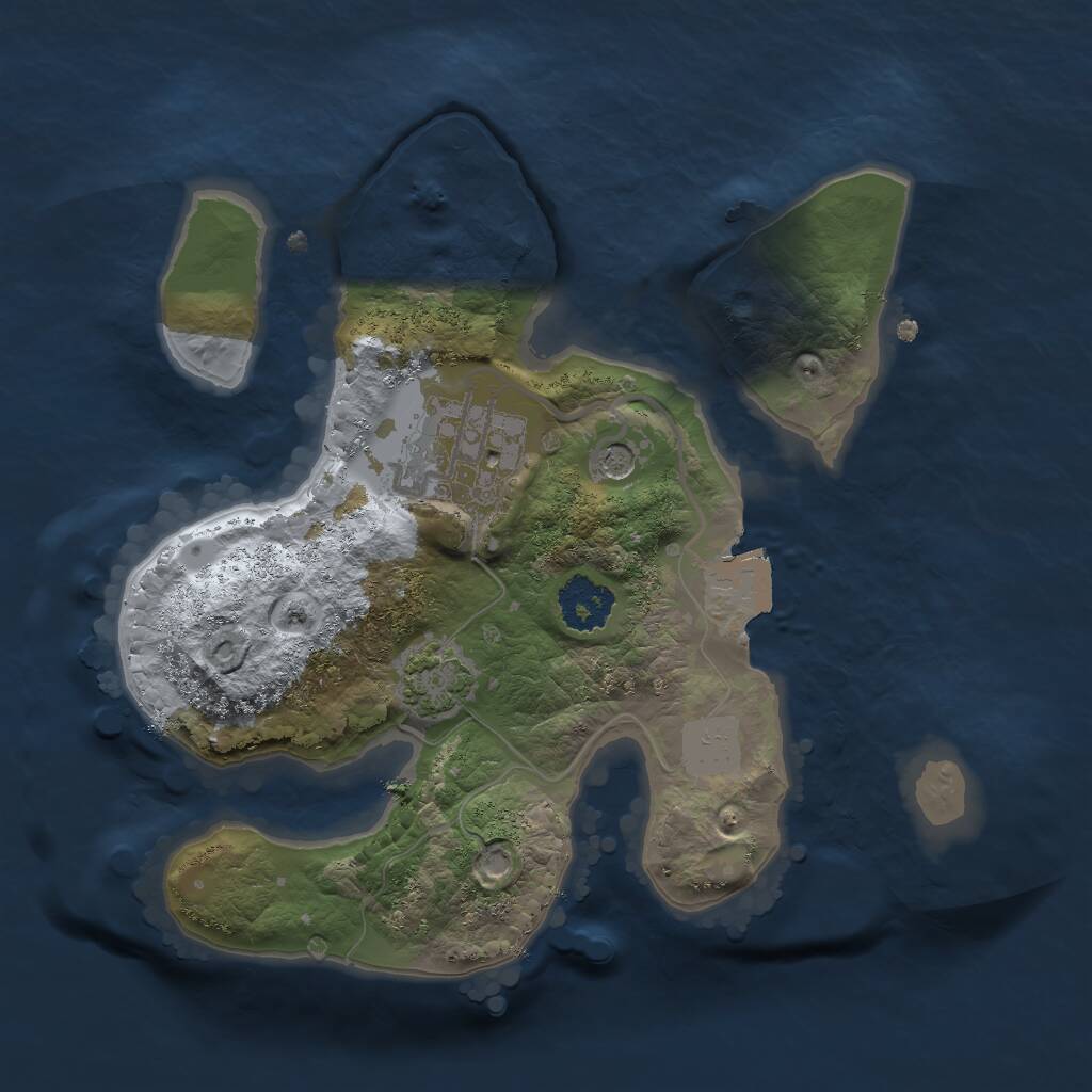Rust Map: Procedural Map, Size: 2000, Seed: 1151072, 4 Monuments