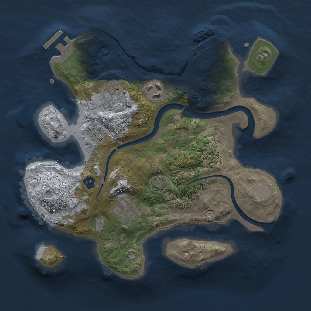 Rust Map: Procedural Map, Size: 2600, Seed: 25000, 8 Monuments