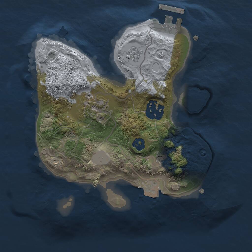 Rust Map: Procedural Map, Size: 2000, Seed: 1451072, 6 Monuments