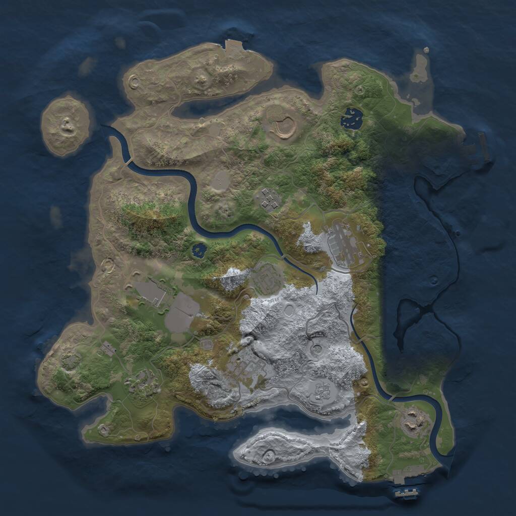 Rust Map: Procedural Map, Size: 3500, Seed: 811566830, 15 Monuments