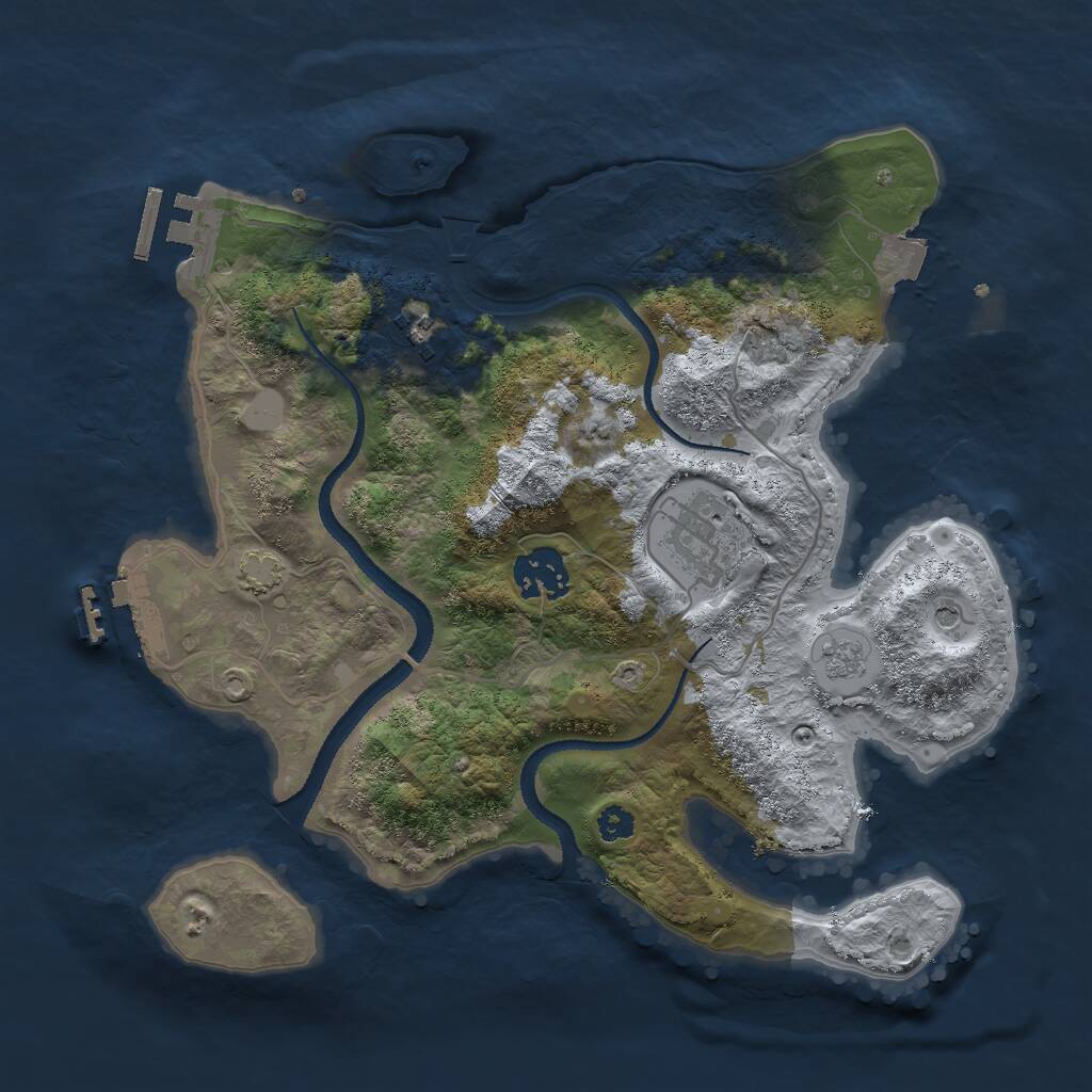 Rust Map: Procedural Map, Size: 3000, Seed: 861427, 9 Monuments