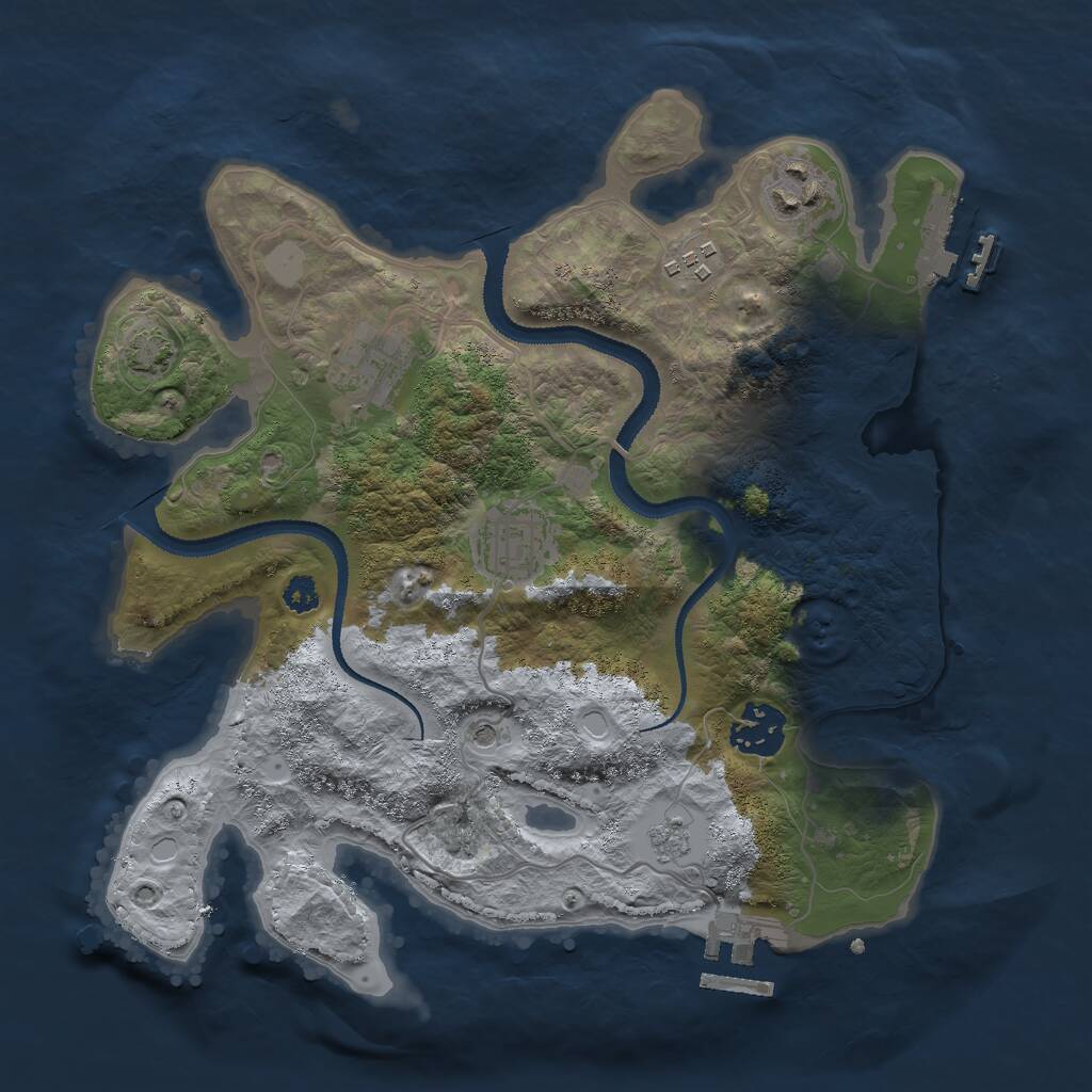 Rust Map: Procedural Map, Size: 3000, Seed: 233764, 11 Monuments