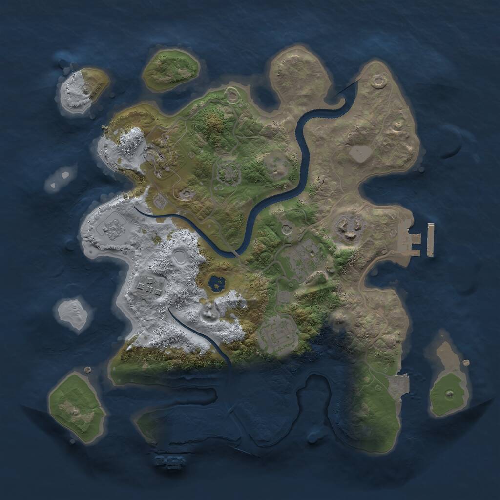 Rust Map: Procedural Map, Size: 3000, Seed: 637015641, 11 Monuments