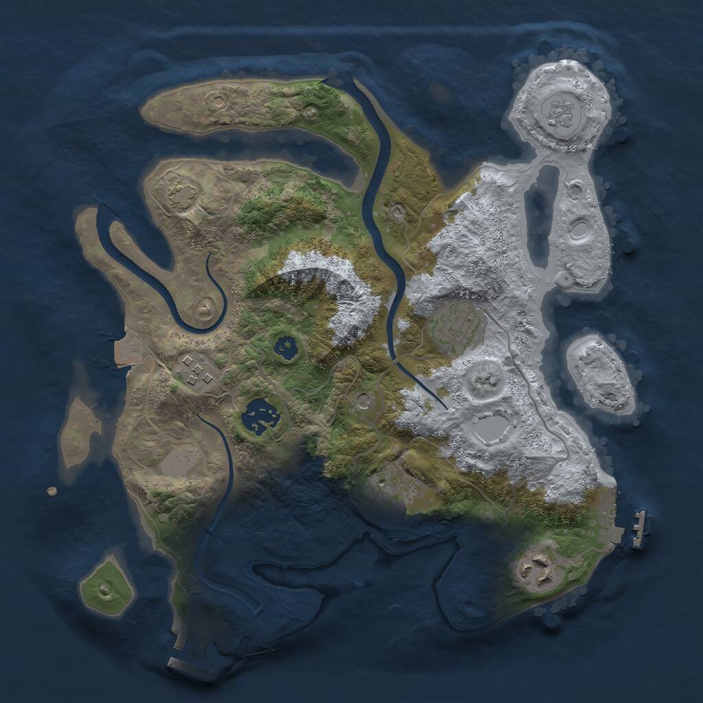 Rust Map: Procedural Map, Size: 3000, Seed: 2387423, 11 Monuments