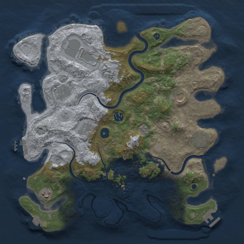 Rust Map: Procedural Map, Size: 3750, Seed: 29329, 15 Monuments