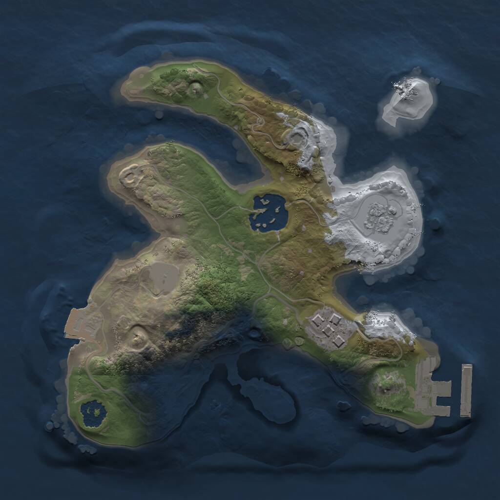 Rust Map: Procedural Map, Size: 1900, Seed: 1745255898, 5 Monuments