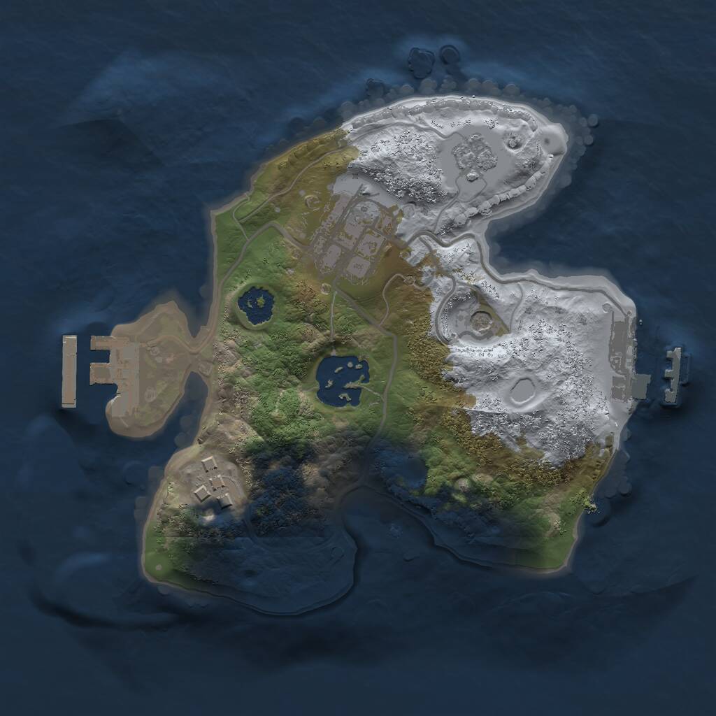 Rust Map: Procedural Map, Size: 2000, Seed: 214743647, 8 Monuments
