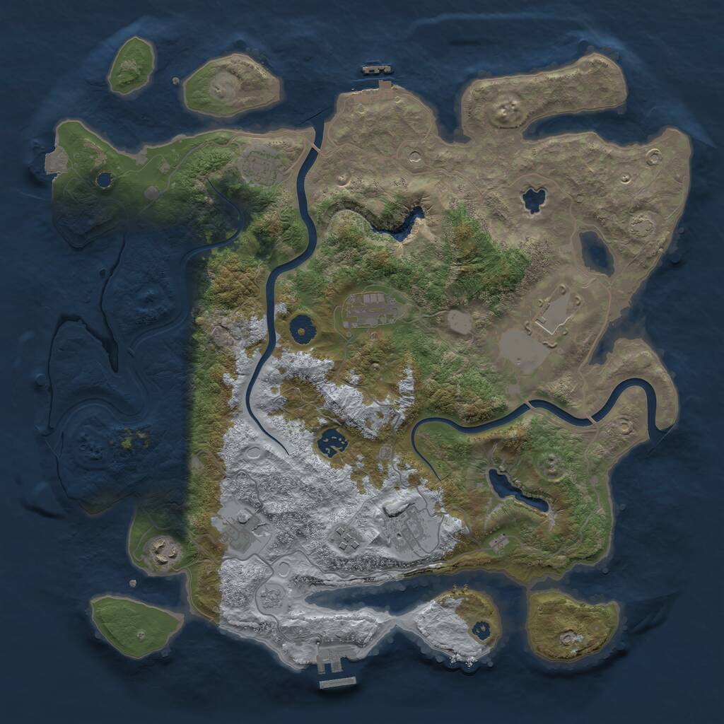 Rust Map: Procedural Map, Size: 4000, Seed: 98343277, 14 Monuments