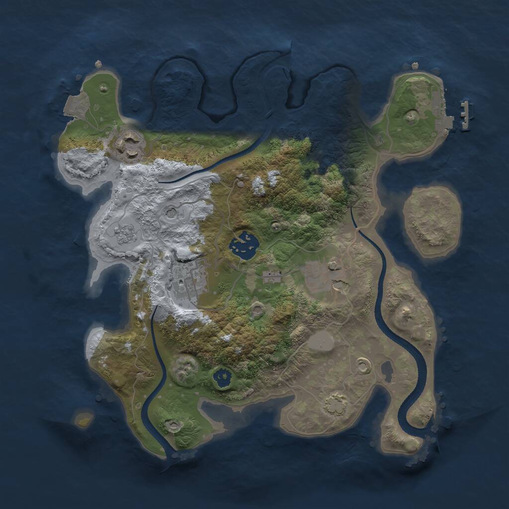 Rust Map: Procedural Map, Size: 2800, Seed: 14009506, 9 Monuments