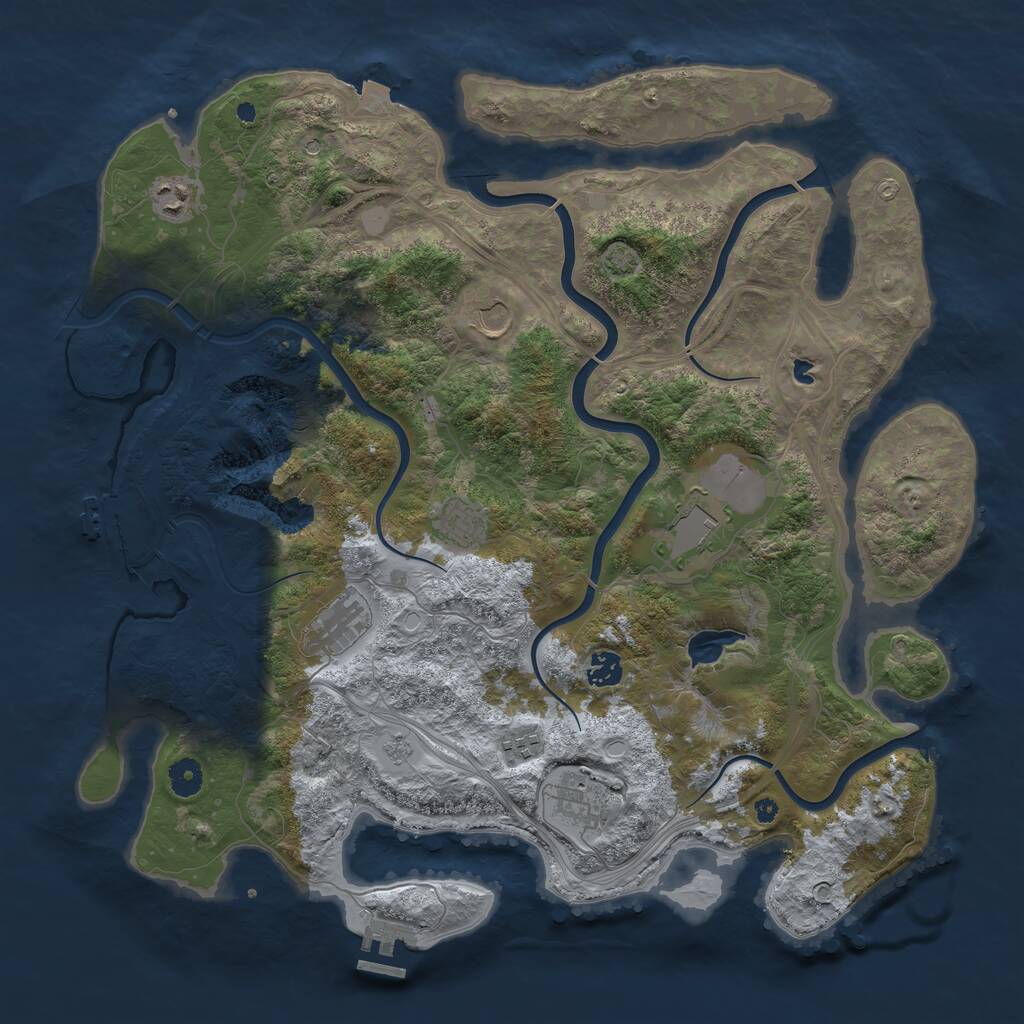 Rust Map: Procedural Map, Size: 4250, Seed: 553289890, 14 Monuments