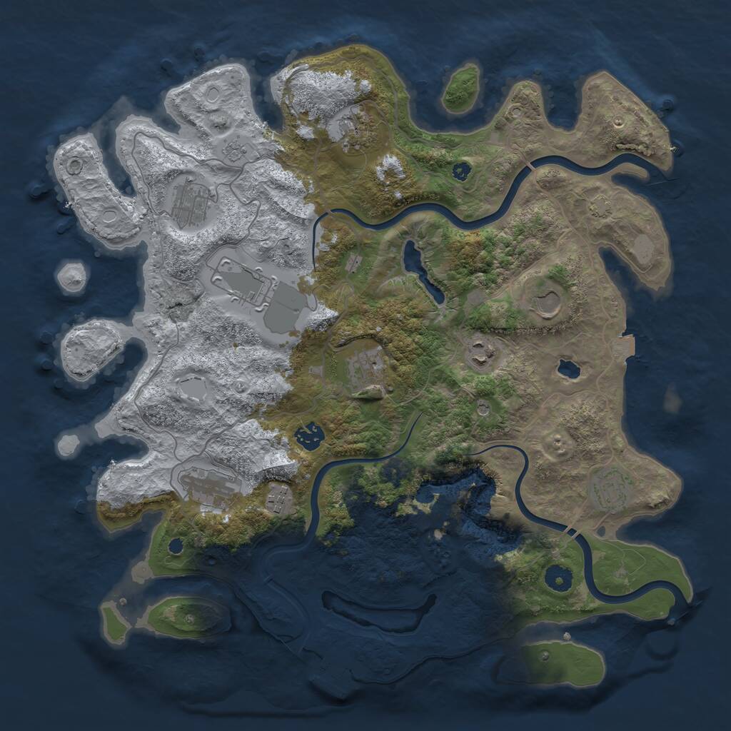 Rust Map: Procedural Map, Size: 4000, Seed: 777123, 15 Monuments