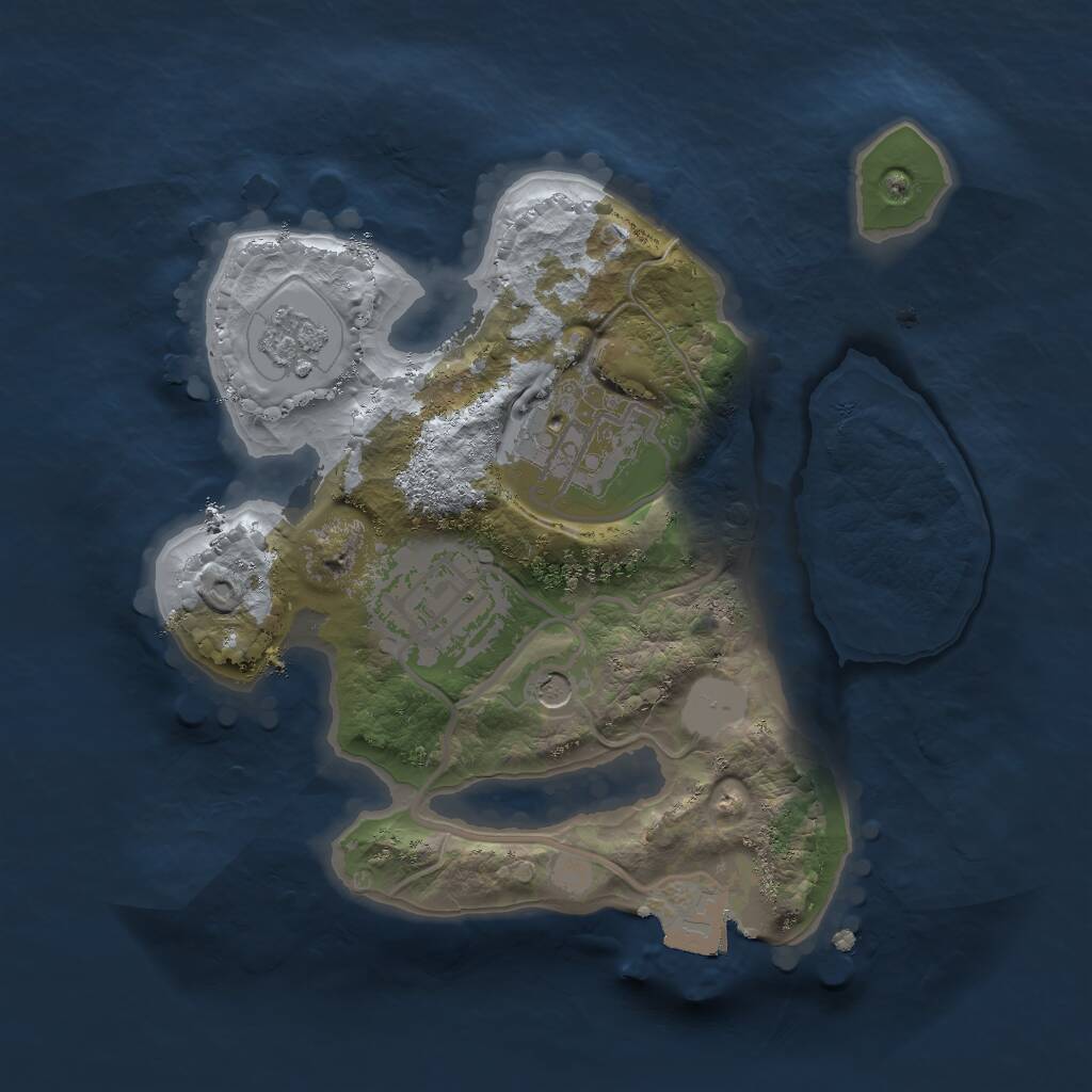 Rust Map: Procedural Map, Size: 2000, Seed: 2147483630, 5 Monuments
