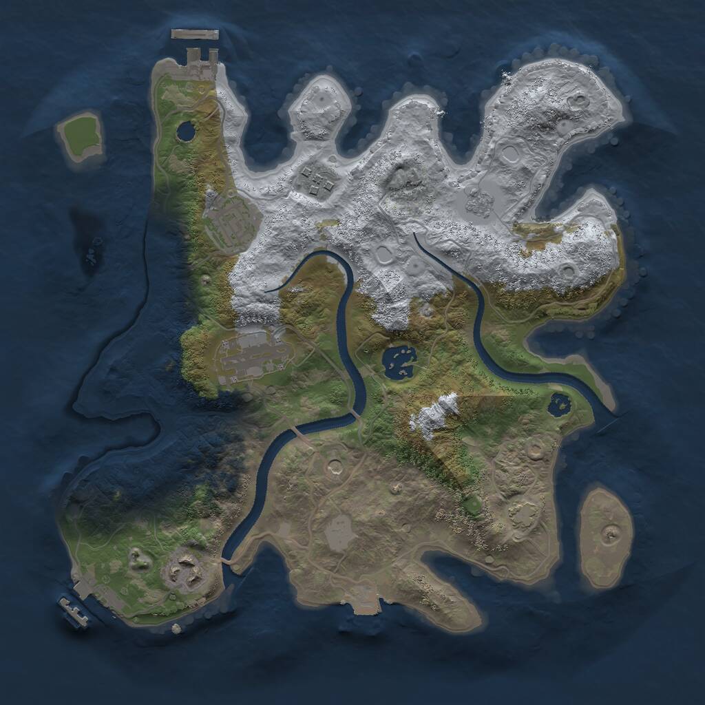 Rust Map: Procedural Map, Size: 3000, Seed: 26968, 11 Monuments