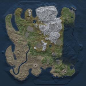 Thumbnail Rust Map: Procedural Map, Size: 3500, Seed: 345673, 15 Monuments