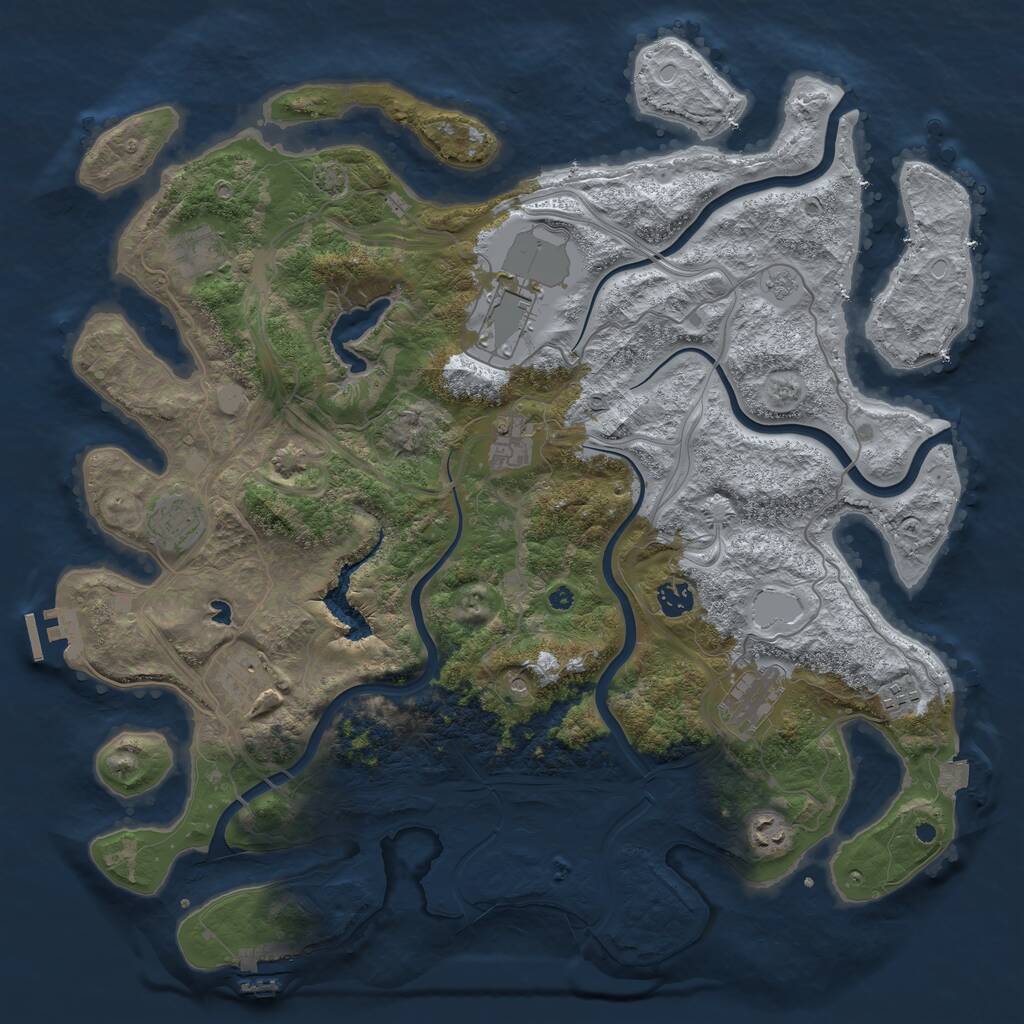 Rust Map: Procedural Map, Size: 4300, Seed: 1963023317, 15 Monuments