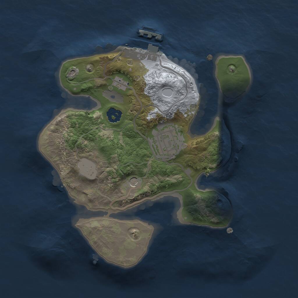 Rust Map: Procedural Map, Size: 2000, Seed: 1610912690, 4 Monuments