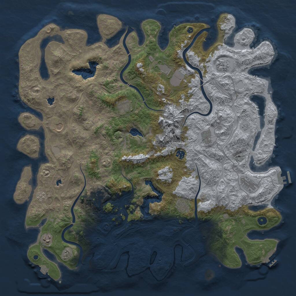 Rust Map: Procedural Map, Size: 5000, Seed: 132523, 17 Monuments