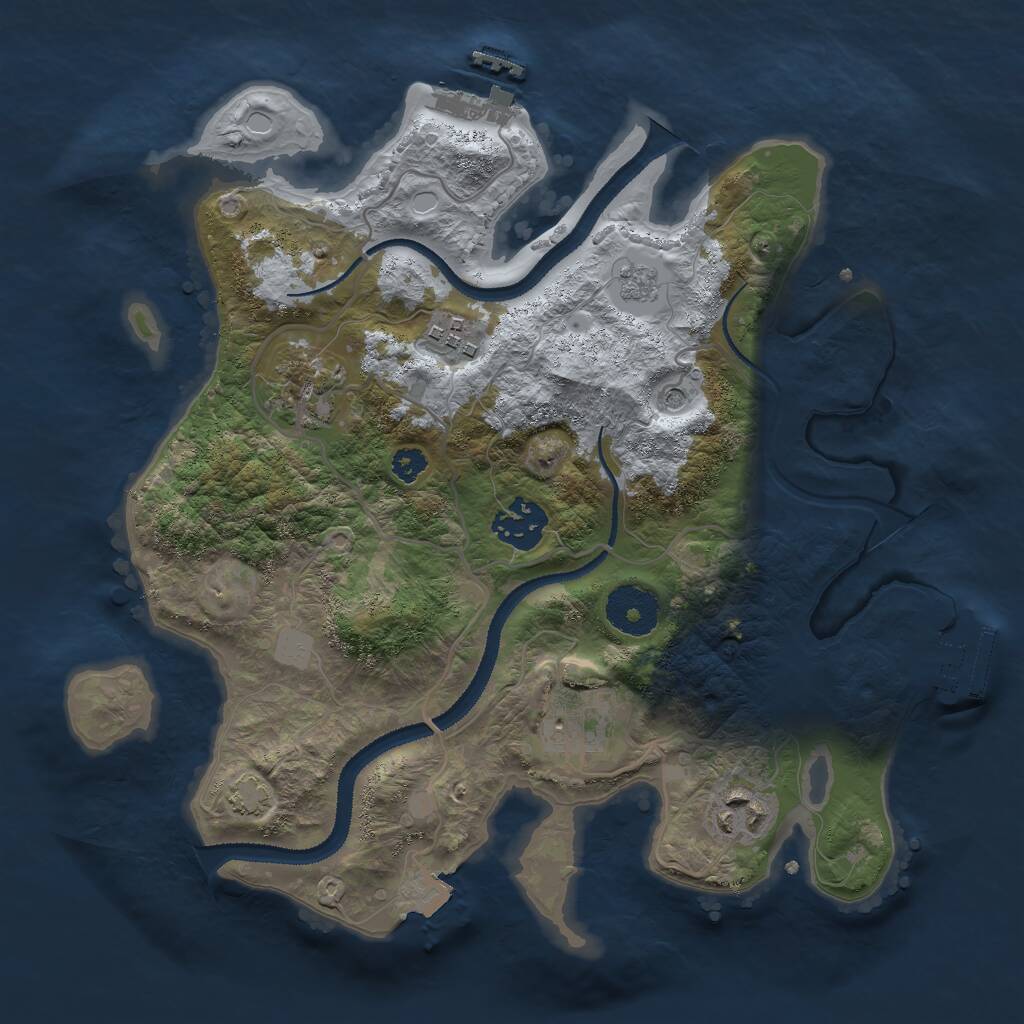 Rust Map: Procedural Map, Size: 3000, Seed: 15002, 11 Monuments