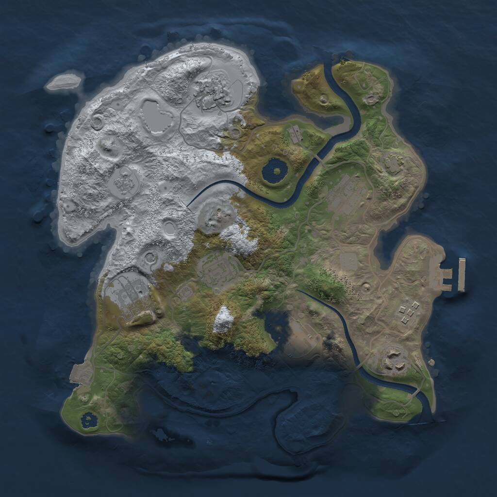 Rust Map: Procedural Map, Size: 3000, Seed: 1441898431, 12 Monuments
