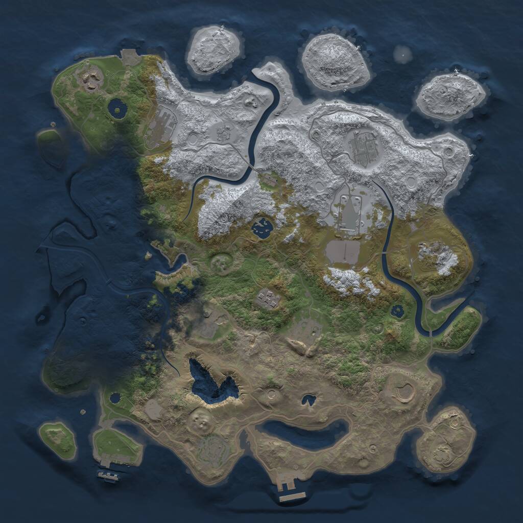 Rust Map: Procedural Map, Size: 4000, Seed: 87685, 17 Monuments