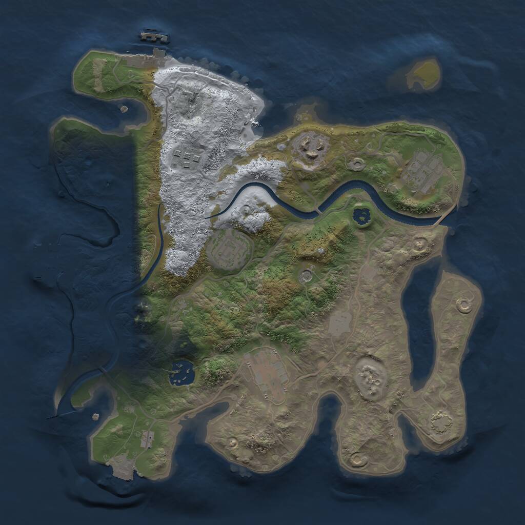 Rust Map: Procedural Map, Size: 3000, Seed: 1543304048, 11 Monuments