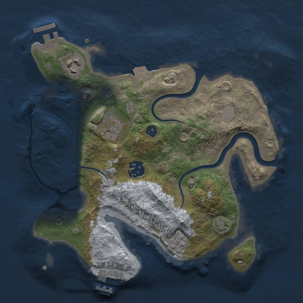Rust Map: Procedural Map, Size: 2700, Seed: 1784635274, 9 Monuments