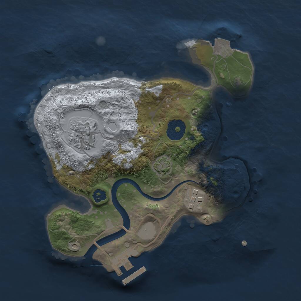 Rust Map: Procedural Map, Size: 2250, Seed: 493425370, 5 Monuments