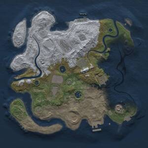 Thumbnail Rust Map: Procedural Map, Size: 3500, Seed: 1405870111, 14 Monuments