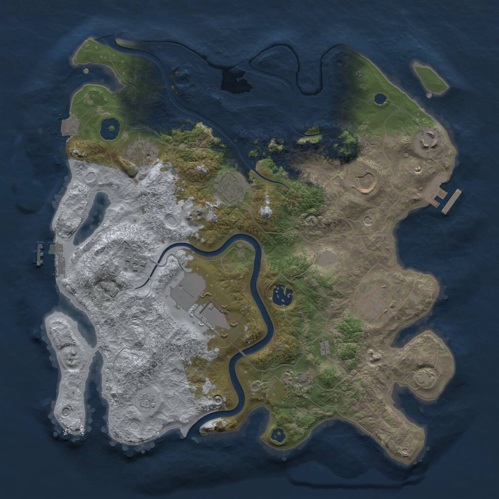 Rust Map: Procedural Map, Size: 3568, Seed: 481786, 15 Monuments