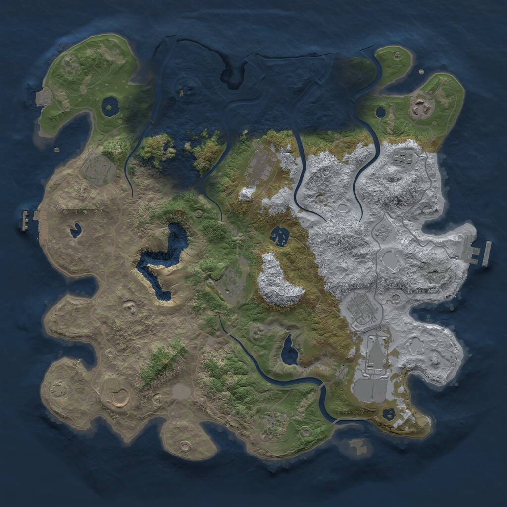 Rust Map: Procedural Map, Size: 4000, Seed: 45996, 16 Monuments