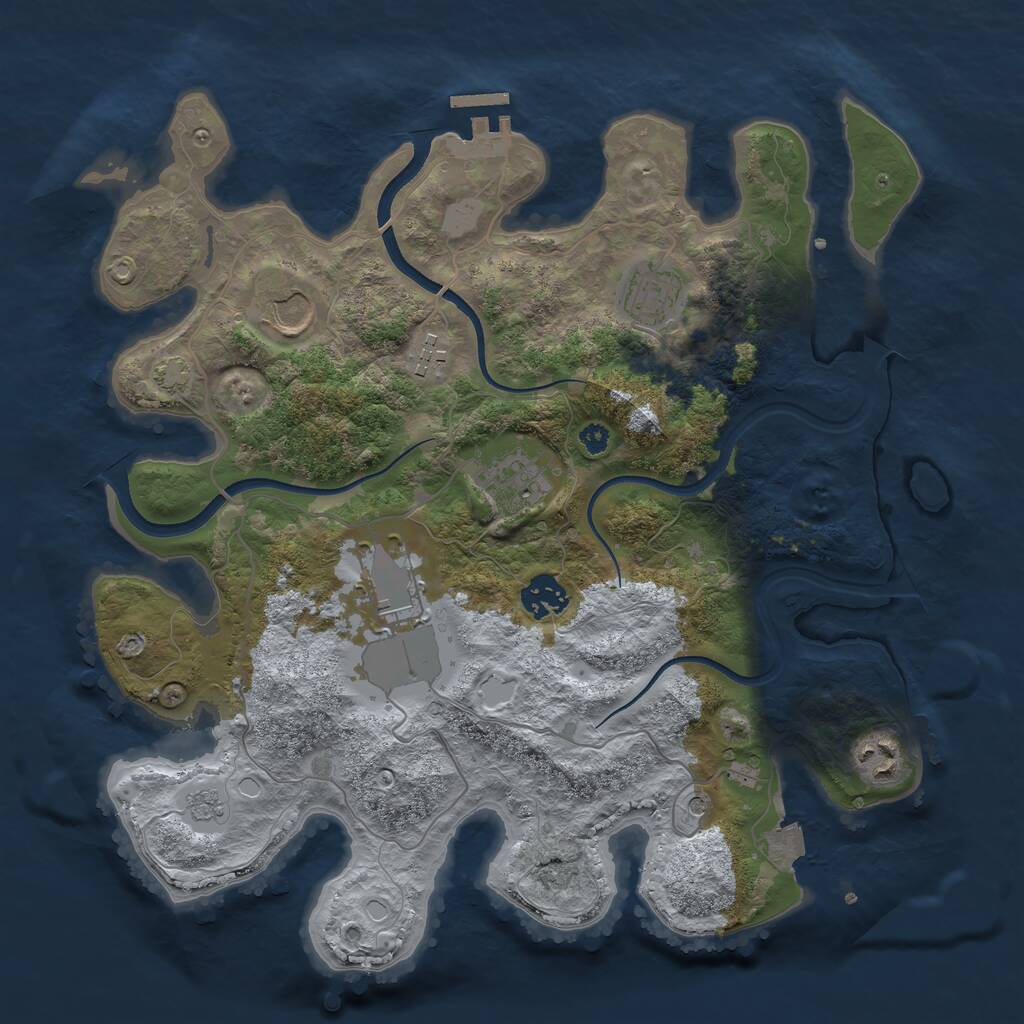 Rust Map: Procedural Map, Size: 3500, Seed: 1617045220, 12 Monuments