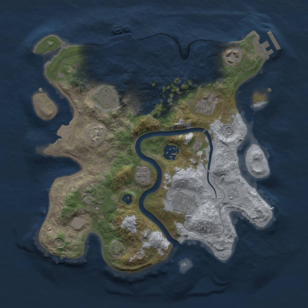 Rust Map: Procedural Map, Size: 3000, Seed: 13941, 13 Monuments