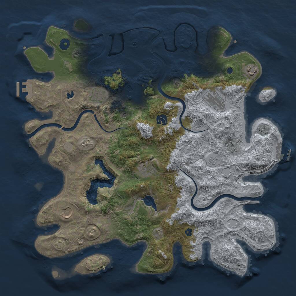 Rust Map: Procedural Map, Size: 4000, Seed: 482731, 14 Monuments