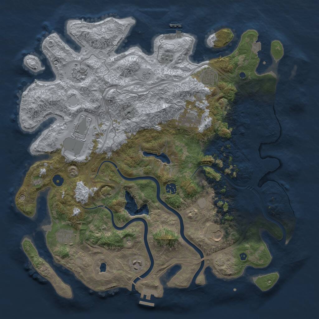 Rust Map: Procedural Map, Size: 4300, Seed: 11144552, 15 Monuments