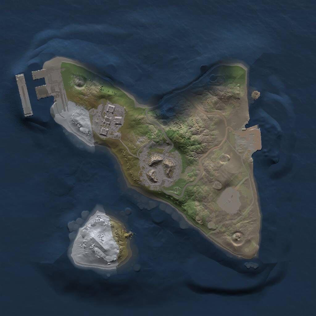 Rust Map: Procedural Map, Size: 1500, Seed: 349973764, 4 Monuments