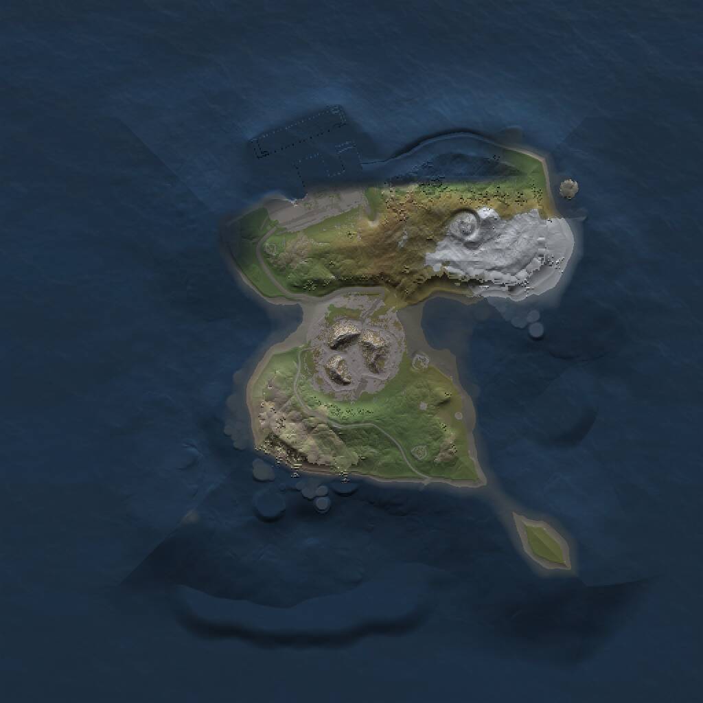 Rust Map: Procedural Map, Size: 1500, Seed: 1257140414, 3 Monuments
