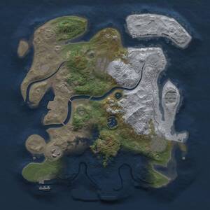 Thumbnail Rust Map: Procedural Map, Size: 3000, Seed: 12224, 12 Monuments