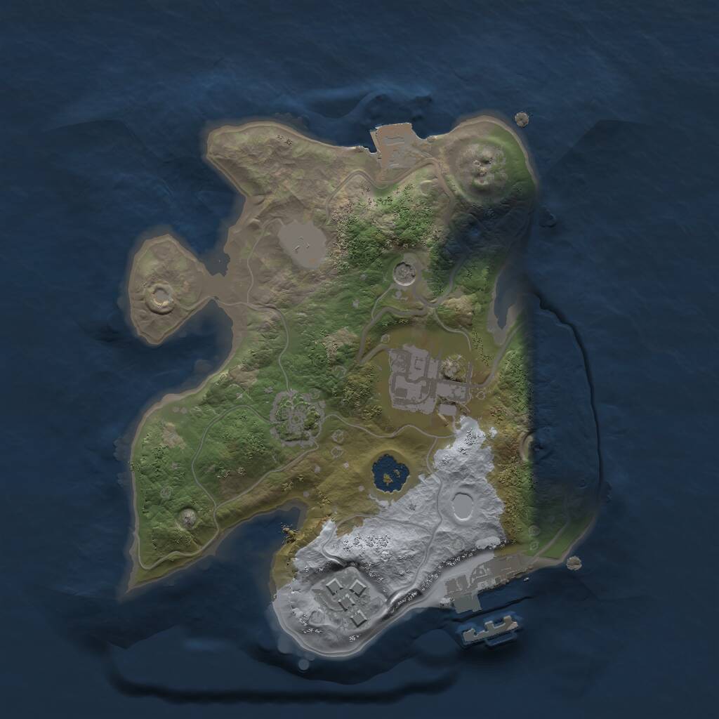 Rust Map: Procedural Map, Size: 2000, Seed: 13500, 6 Monuments