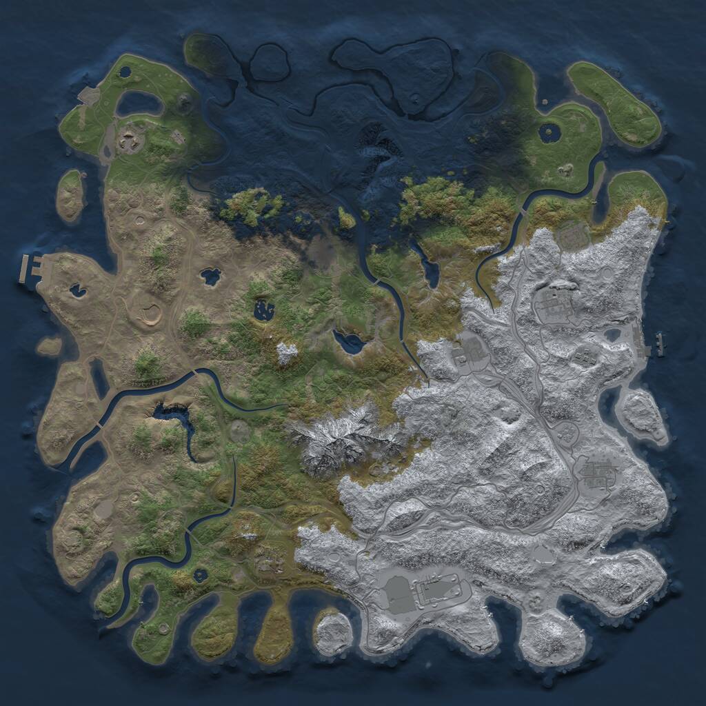 Rust Map: Procedural Map, Size: 5000, Seed: 894889733, 17 Monuments