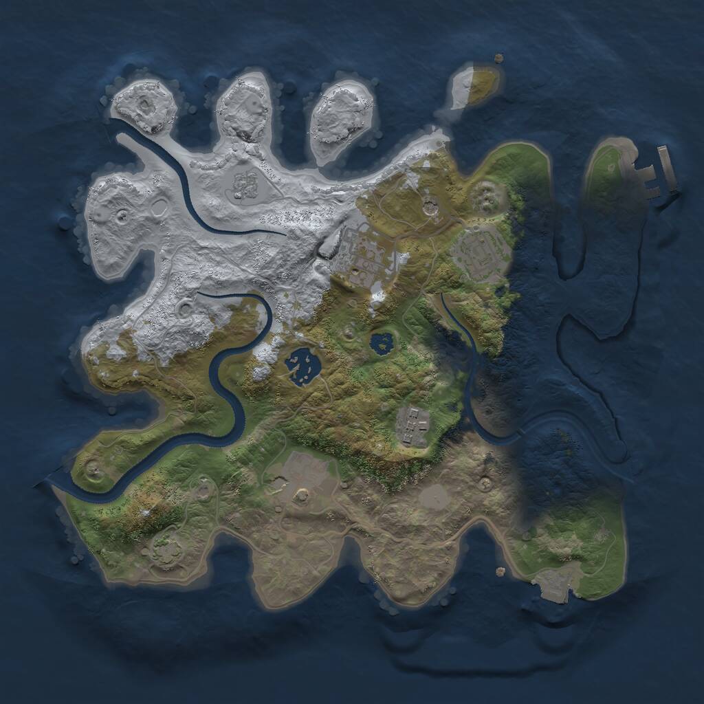 Rust Map: Procedural Map, Size: 3000, Seed: 1306, 10 Monuments