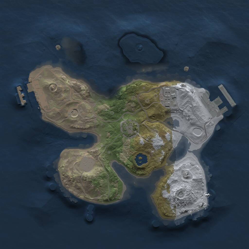 Rust Map: Procedural Map, Size: 2000, Seed: 1338035398, 6 Monuments