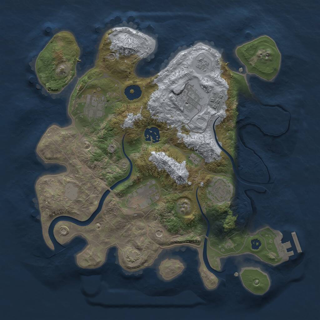 Rust Map: Procedural Map, Size: 3000, Seed: 1846834320, 11 Monuments