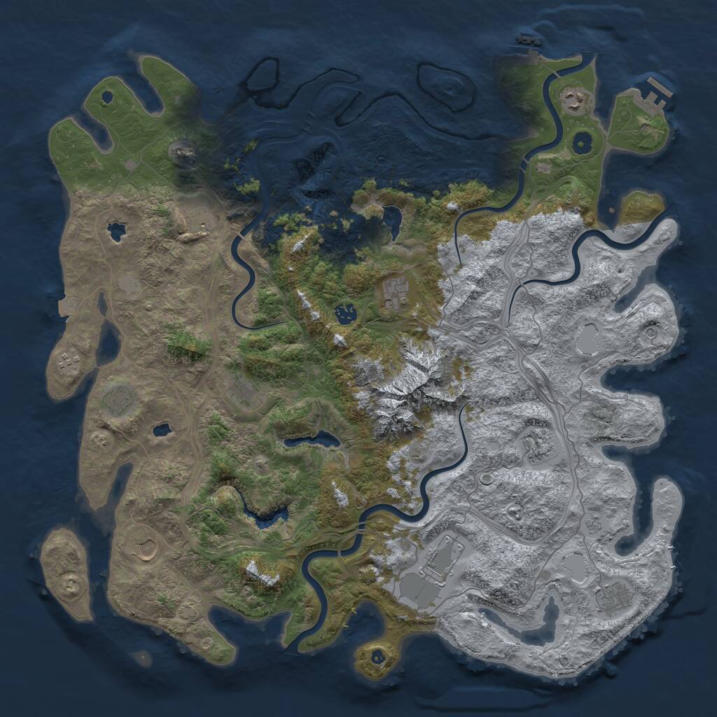 Rust Map: Procedural Map, Size: 5000, Seed: 1118395295, 17 Monuments