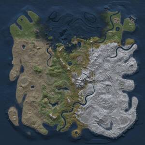 Thumbnail Rust Map: Procedural Map, Size: 5000, Seed: 1118395295, 17 Monuments