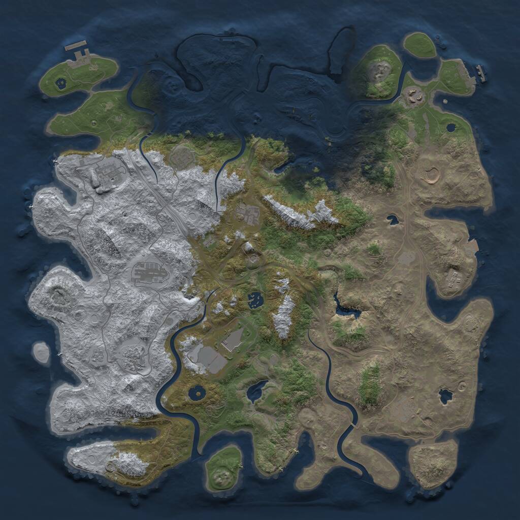 Rust Map: Procedural Map, Size: 4750, Seed: 77322, 17 Monuments
