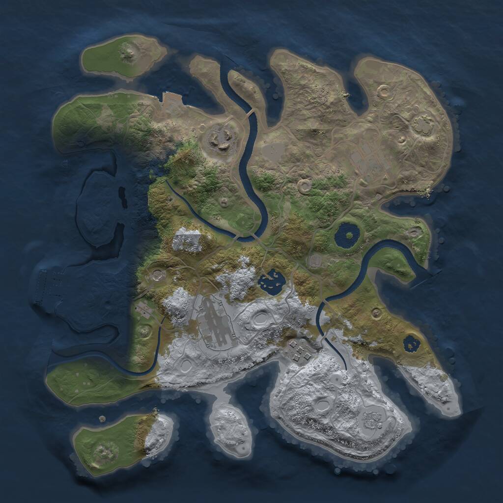 Rust Map: Procedural Map, Size: 3000, Seed: 475144669, 10 Monuments