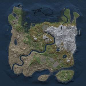 Thumbnail Rust Map: Procedural Map, Size: 3500, Seed: 255168017, 14 Monuments