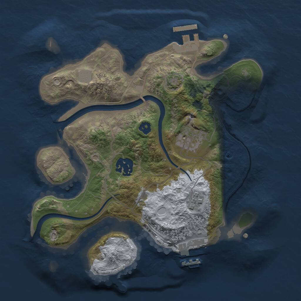 Rust Map: Procedural Map, Size: 2500, Seed: 1271498311, 7 Monuments