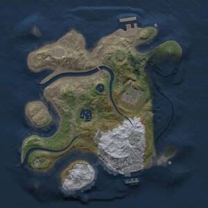Thumbnail Rust Map: Procedural Map, Size: 2500, Seed: 1271498311, 7 Monuments